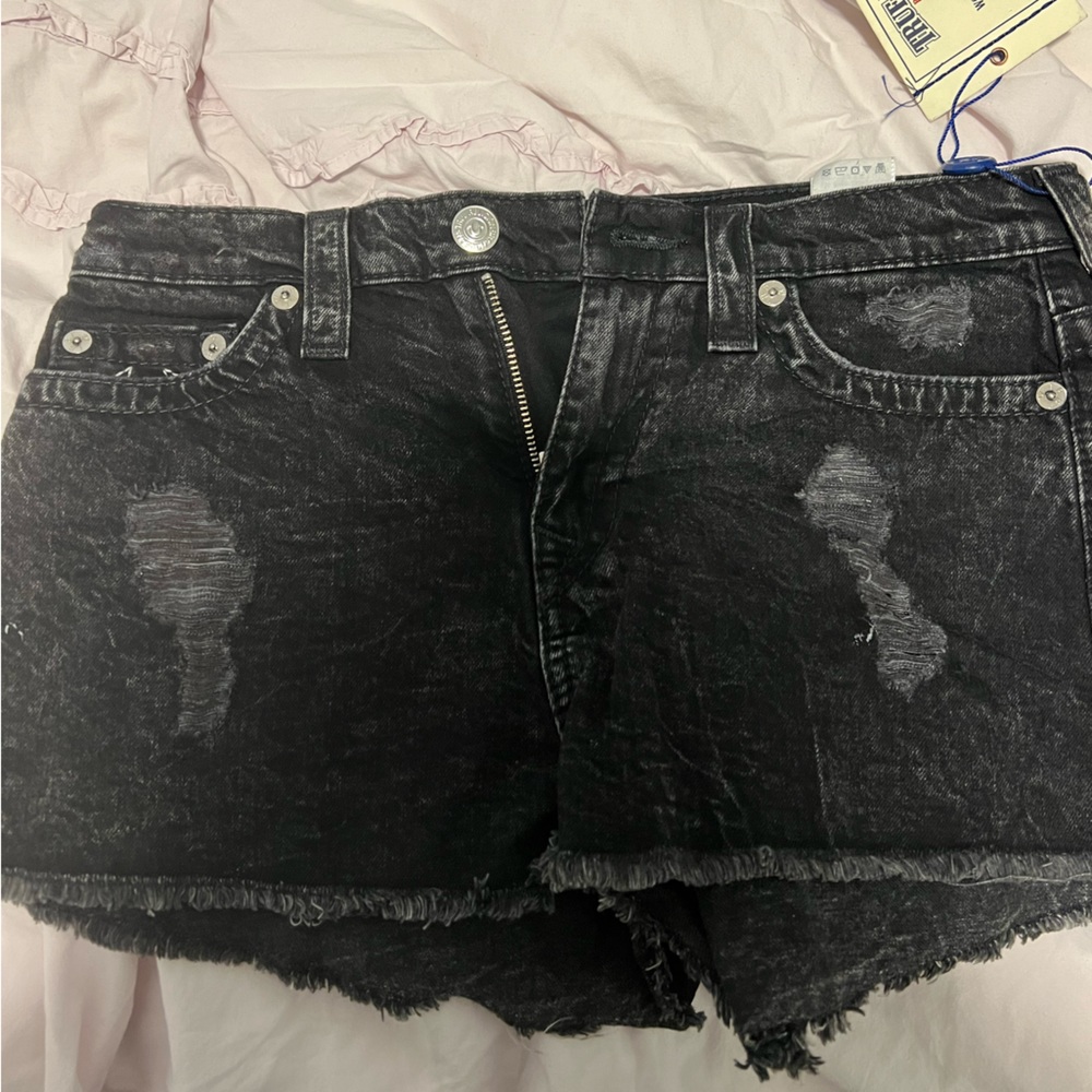 True Religion High Rise Denim Shorts